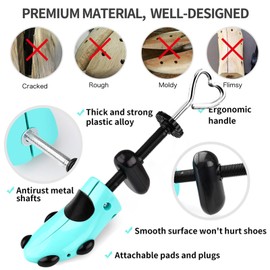 Shoe Stretcher Women, Plastic Pair of 4-way Adjustable Shoe Widener Expander Shoe Tree for Wide Feet Bunions, Shoe Shaper Extender Stretch Width Length Height, Women’s Size 5.5-10, Turquoise/Black