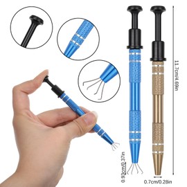 4 Pcs Piercing Ball Grabber Tool 4 Prongs Jeweler's Pick up Tool Stainless Steel Piercing Ball Grabber Jeweler's Pickup Holder for Small Parts Pearl Grabbers Electronic Components Nails Clamping