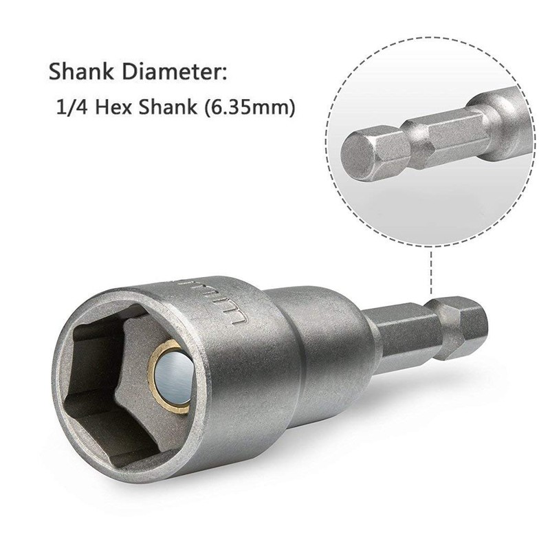 6-19mm Magnetic Nut Setter Driver Drill Bit Set 1/4 inch