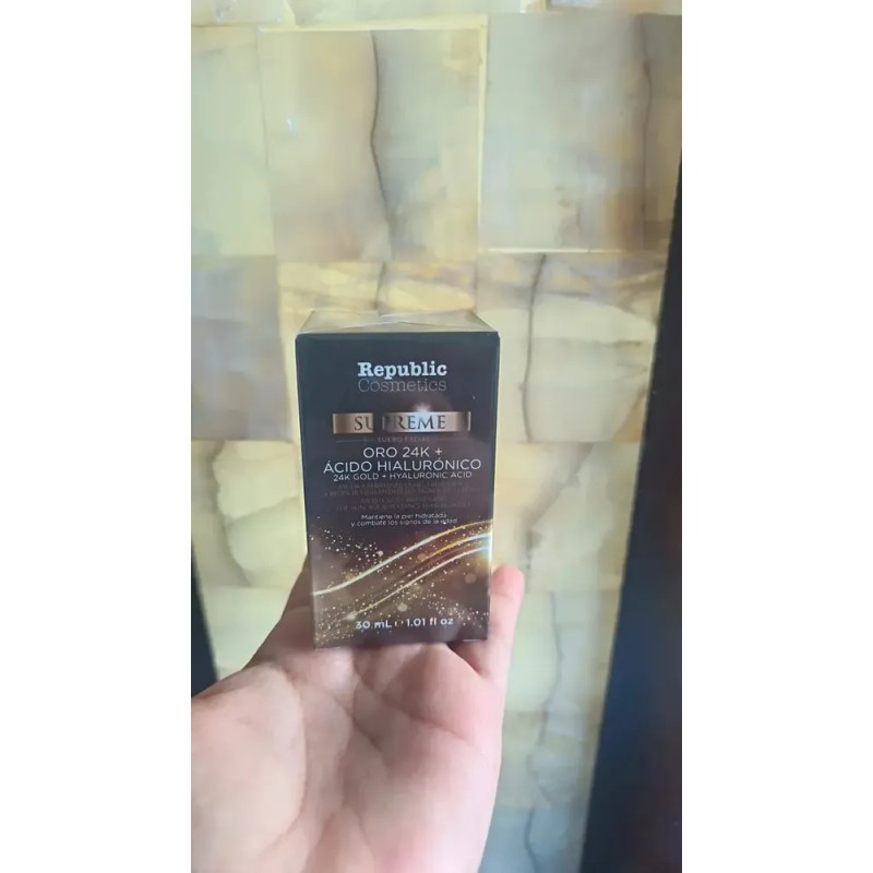 Sérum oro 24 K + ácido hialurónico 30 ml, hidratación