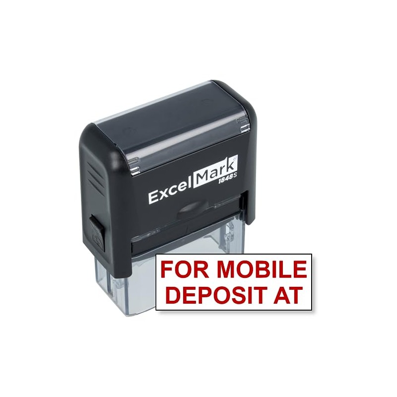 ExcelMark Self-Inking Bank Deposit Rubber Stamp - for Mobile Deposit