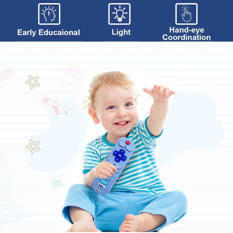 2PCS Baby Remote Control Toy, Soft Silicone Baby Remote Control
