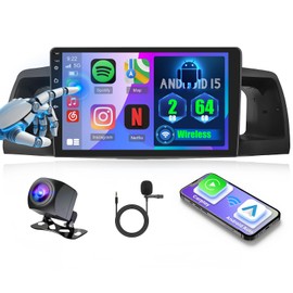 [2G+64G] Android 15 Car Radio Stereo for Toyota Corolla EX 2005-2012, Wireless Carplay Android Auto, 9 inch Touch Screen Radio Bluetooth GPS FM RDS DSP 5G WiFi +Free AHD Backup Cam