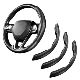 3 Pc Car Carbon Fiber Anti-Skid Steering Wheel Cover，Butterfly Steering Wheel Cover,Segmented Steering Wheel Protector,Universal 99% car Steering Wheel,Car Interior Accessories