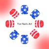4th of July Press on Toenails Short Square Patriotic Fake