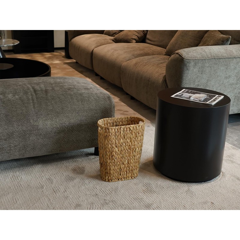 Coeusy Wicker Trash Can,Bathroom Trash Can,Water Hyacinth Wicker Waste Basket