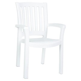 Compamia Sunshine Resin Patio Dining Arm Chair in White (Set of 2)