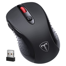 TERPORT F10 Mouse Inalámbrico 2.4G, Mouse Ergonómico de 2400 DPI de 6 Botones, Ratón Oficina con 5 Niveles de DPI Ajustable, Portátil Ratón Muy Bajo Consumo de Energía, Simétrico, Para manos pequeñas