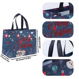 5 Pack Christmas Tote Bags Mix Color Set, Reusable Tote Bag With Handle, Christmas Fashionable Bag Foldable Water Resistant Gift Shopping Bag for Xmas Party