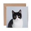 1 x Greeting Card Black & White Cat Kitten Pet