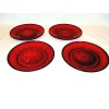 Luminarc 2004 Holiday Plates Set of 4 Red Glass 8"