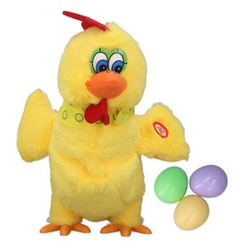 Electronic Plush Chicken Toy Lay 3 Eggs Dancing Music Stuffed Animal Chicken for Kids Yellow 30cm/11.8in