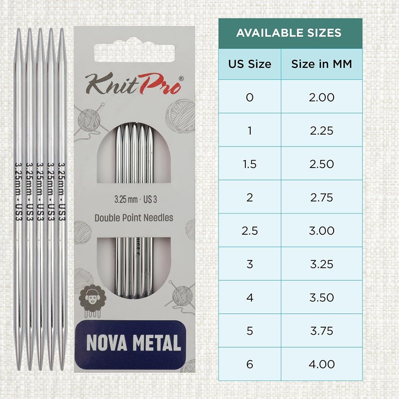 KnitPro Nova Double Pointed Needles 4" (10cm) | 3.25mm
