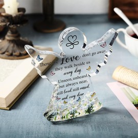 Sympathy Gifts Memorial Bereavement Gifts Acrylic Condolence Remembrance Gifts for Loss of Loved One Father Mother (Angel Style,6 x 6 x 0.6 Inch)