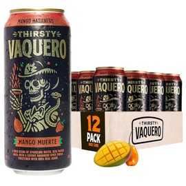 Thirsty Vaquero, Mango Habanero Flavored soda (Mango Muerte), Mexican-inspired soda, Real Fruit Juice & Savory Spices, Made with Organic Agave, Low Calorie, Natural Juice, 16 oz Cans, 12-Pack