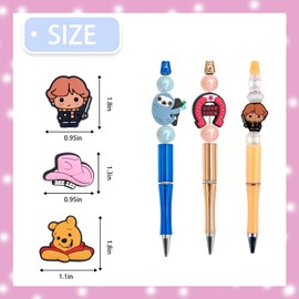 65Pcs Focal Beads for Pens, Random Cute Character Focal Beads for Keychains Making DIY Bracele Jewelry Making