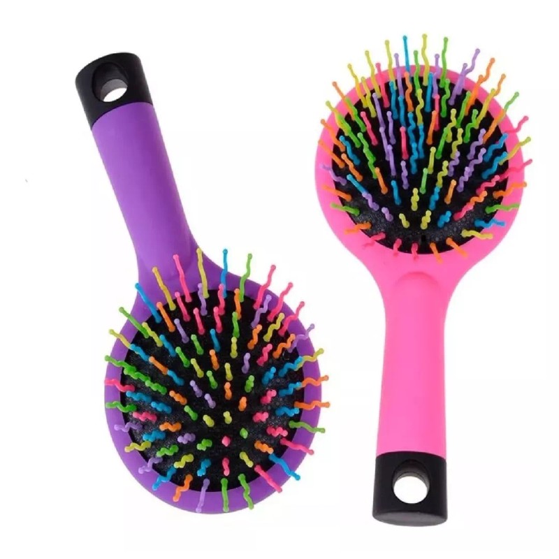 KFMX Cepillo Arcoíris Cerdas Onduladas Cabello Peine De Rizos
