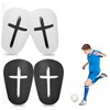 4Pcs Black and White Cross Protective Soccer Shin Pads,Mini Football