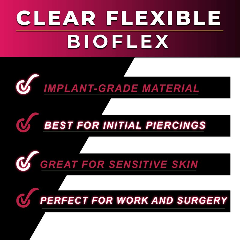 2 pieces 20g bioplast micro nose ring L-Shaped White bendable