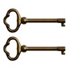 NATIKON KY-2AB Antique Brass Plated Hollow Barrel Skeleton Key (Pack