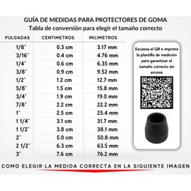 CORSE Tapon Protector para Patas De Sillas Muebles Mesa Tapones De Goma Desde 1/8" Pulgadas (0.3 cm) hasta 3" Pulgadas (7.6 cm) (8, 7/8" / 2.2 cm / 22.2 mm)