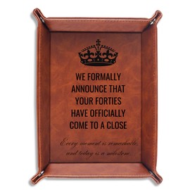 INNObeta 50th Birthday Gifts for Men, Him, Valet Tray for Male - WE FORMALLY ANNOUNCE THAT YOUR FORTIES HAVE OFFICIALLY COME TO A CLOSE