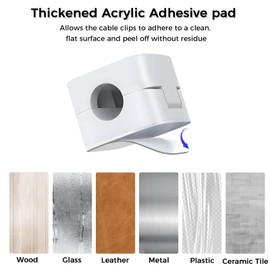 Magnetic Cable Clips 6 Pack Cord Holder Thickened Secure Adhesive Cord Organizer CarPlay Cable Clip Desk Cable Management Cell Phone USB Charging Cable Wire Holder Keeper Organizer for Office Home