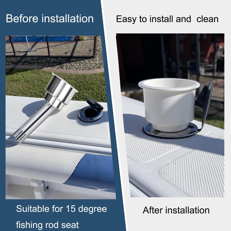 316 Stainless Steel Boat Cup Holder,Portable Cup Holder,15 Degree Outrigger