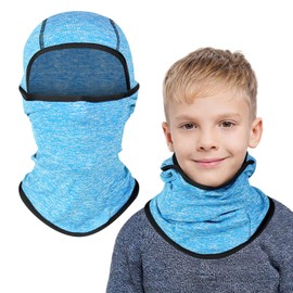 AYPOW Children's Balaclava Winter 2-8, Multifunctional Windproof Fleece Warm Ski Mask Cycling Face Mask Under Helmet Balaclava Hat with Neck Warmer for Boys Girls Winter Outdoor Sports, blue