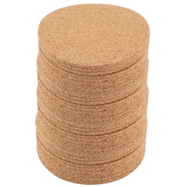 Round Cork Coasters,Unfinished Round Wood Blank Coaster Bulk for Drinks Painting Writing Bar Kitchen Home Decor, DIY Craft(50pcs)