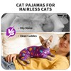 OUOBOB Sticky Hair Cat Clothes, Anti-Shedding Cat Pajamas, Purple S