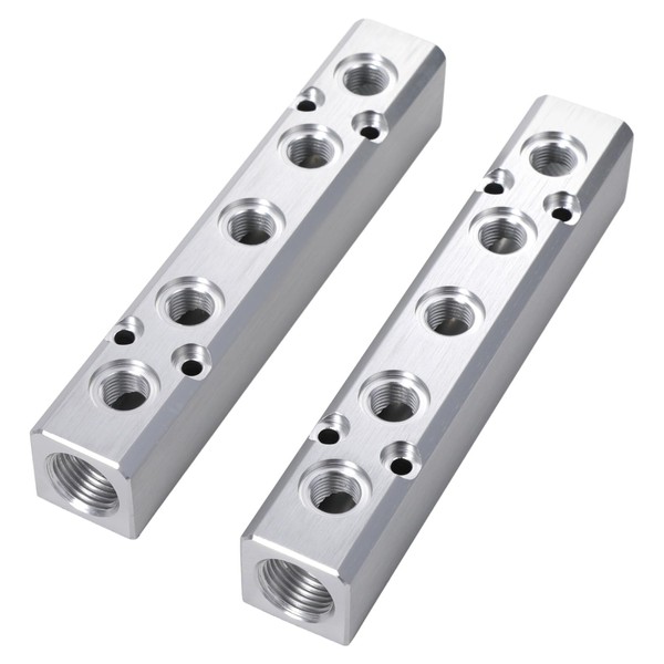 2 PCS Air Compressor Manifold, 5 Way Air Splitter Manifolds,