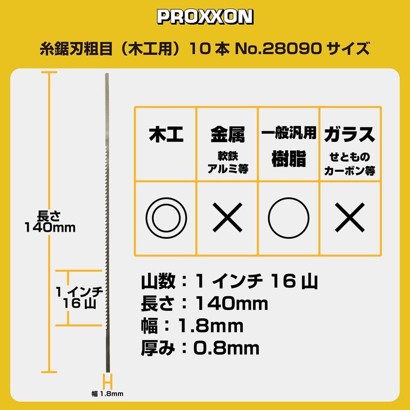 PROXXON No. 28090 Threadsaw Blade for Coping Saw Tables, 10