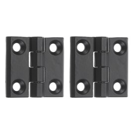 uxcell 2Pcs Zinc Alloy Door Hinges, 40mmx40mm Small Cabinets Hinges Mini Folding, for Wooden Box, Woodworking Craft Project Cabinet Lids, Black