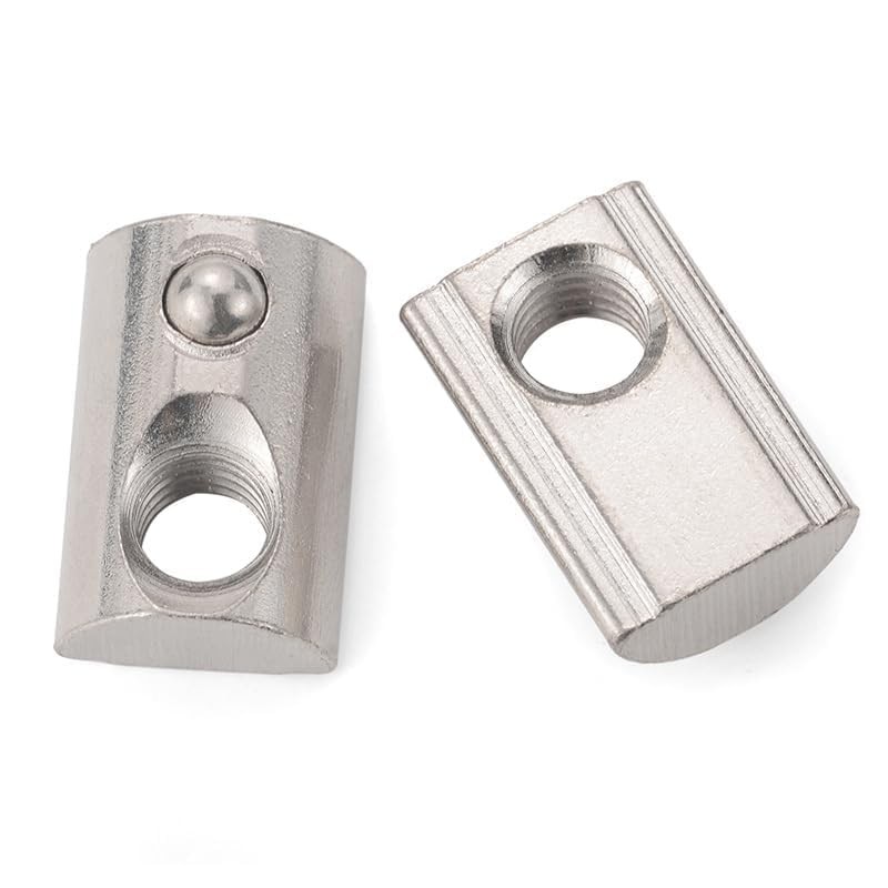 10 Pcs Silver 1/4-20 Steel Roll in T-nut with Ball