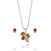 Copal Women's Jewellery Set with Amber Pendant and Earrings 925