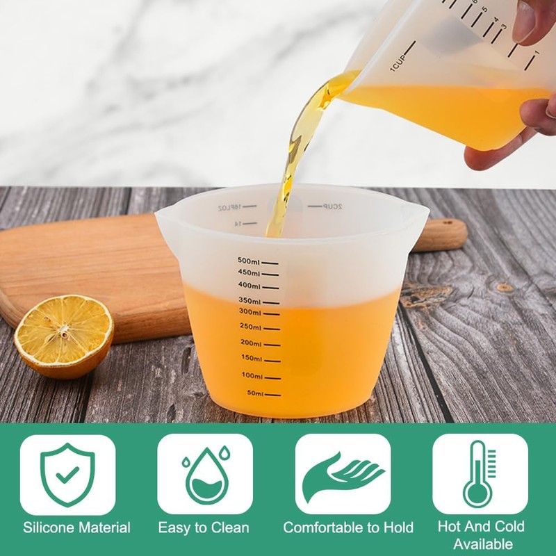 4 Pieces Silicon Measuring Cups Epoxy Resin Mixing Kit with