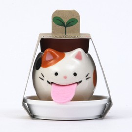 Seishin Pottery Home Garden Easy Cultivation Kit Wild Strawberry Indoor Herb Vegetable Cultivation Set Approx. 7cm Pelopon Cats Tabby Cat Mother's Day Present Birthday GD-94901