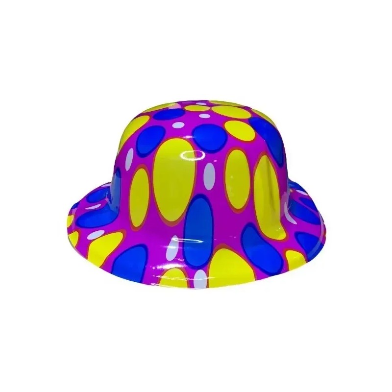 10 Sombrero Bombin Neon Plastico Fiesta Boda Evento Batuca