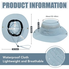 Yanruyu Fishing Hat, Sun Hat, Lightweight and Breathable, UPF > 50, T(UVA) AV 1.32%, Protects Against Ultraviolet Rays, black