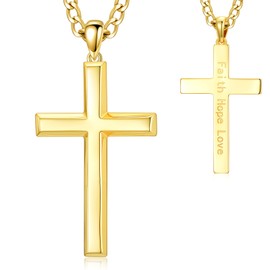 Vyrniss Cross Necklace for Men 18K Gold Cross Pendant Minimalist Cross Christian Jewelry Religious Gift (Style4)