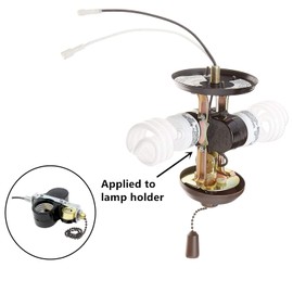 DAYONE Ceiling Fan Light E-27 Multi Lampholder Socket Ceiling Fan Switch Zing Ear ZE-310D Socket with ZE-109M Pull Chain Switch for Ceiling Fan Lamp Light (Black Bronze)