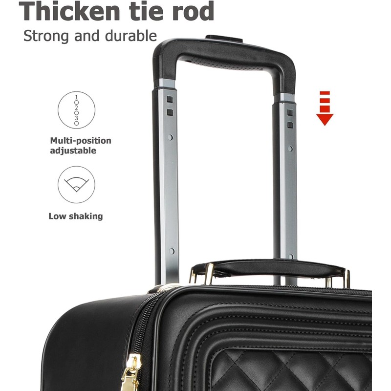 feilario 18in 2 Piece Set Travel Leather Softside Carry On