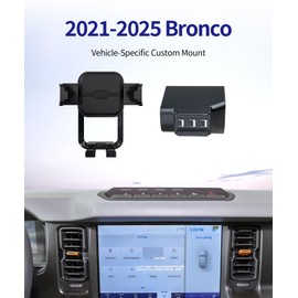 Masergogo Car Phone Holder for 2021-2025 Ford Bronco Auto Accessories Navigation Bracket Interior Decoration Mobile Cell Phone Mount, 360° Rotation, Don't Affect Air Vent