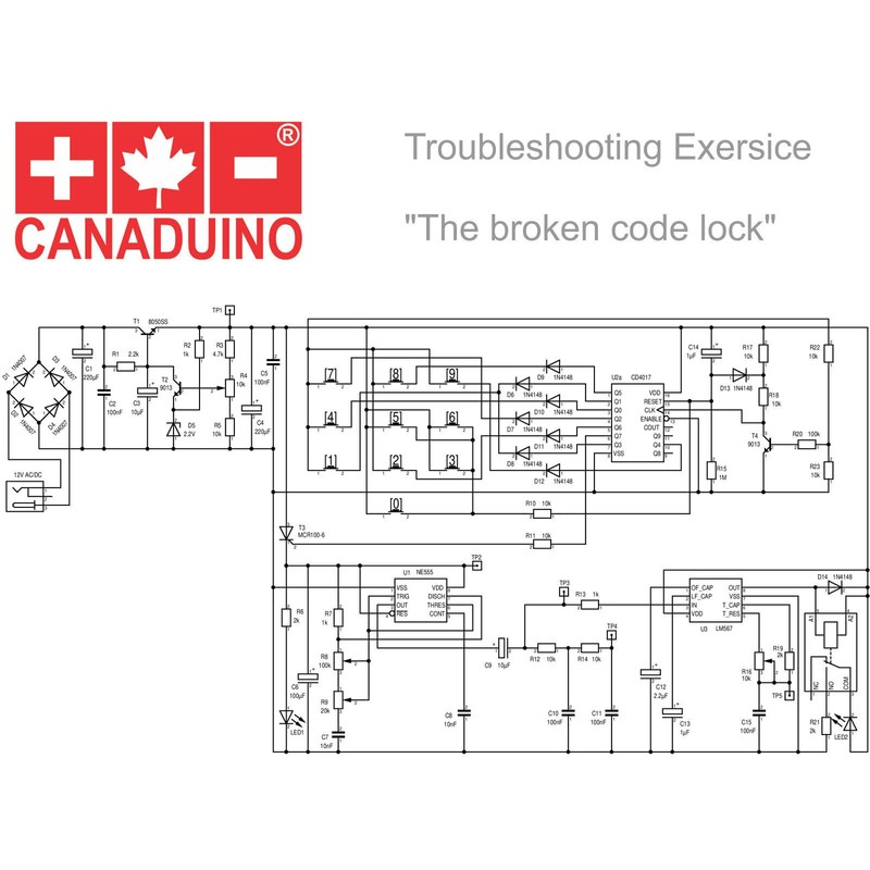 CANADUINO® Electronic Education and Troubleshooting Project The Broken Code Lock