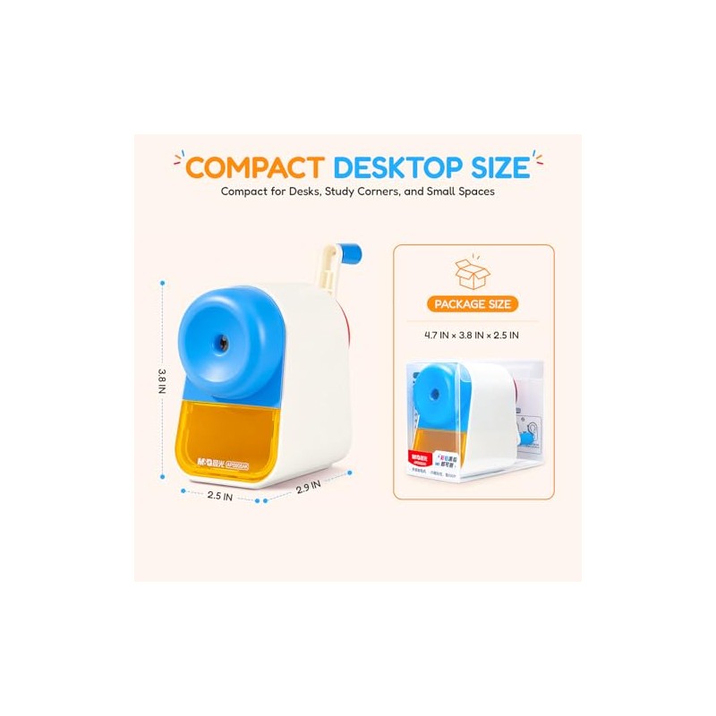 M&G Manual Pencil Sharpener, Hand Crank Pencil Sharpener for 6-8mm
