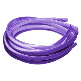 12pc Skinny Satin Headbands - 7mm wide, solid color packs (Lavender)