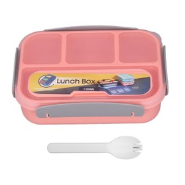 Individual Sealed Lunch Box Children Lunch Box 4 Compartment Lunch Box for School 1300ml Pink