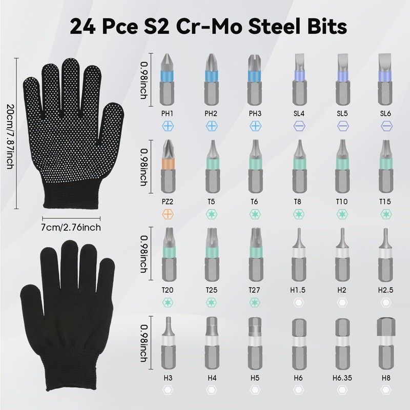 24 in 1 Magnetic Screwdriver Set, HYLEBOR Screwdriver Set with