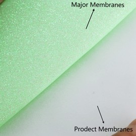 FUNKAKA Glitter Fluorescent Light Green HTV Heat Transfer Vinyl Rolls, 12" x 8ft PU Iron on Vinyl for T-Shirts Glitter HTV Vinyl for All Cutter Machines Easy to Cut & Weed for DIY Design